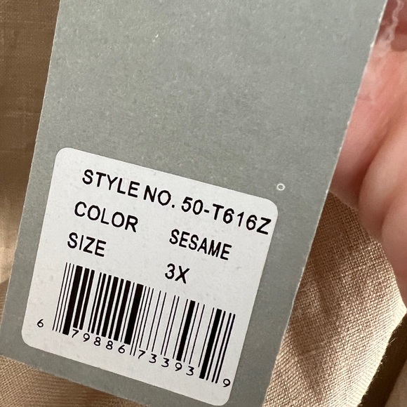 Go by Go Silk 100% Linen Lagenlook Button Down Duster Shirt Dress NWT Sz 3X - Picture 12 of 12